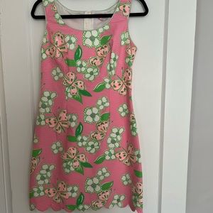 Lily Pulitzer pink and green butterfly dress